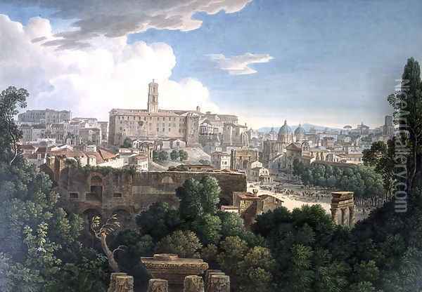 View of the Capitoline Hill from the Farnese Gardens Oil Painting - Louis Francois Cassas