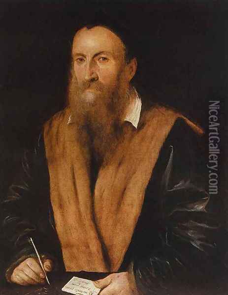 Self-portrait 1535-40 Oil Painting - Gerolamo Romanino