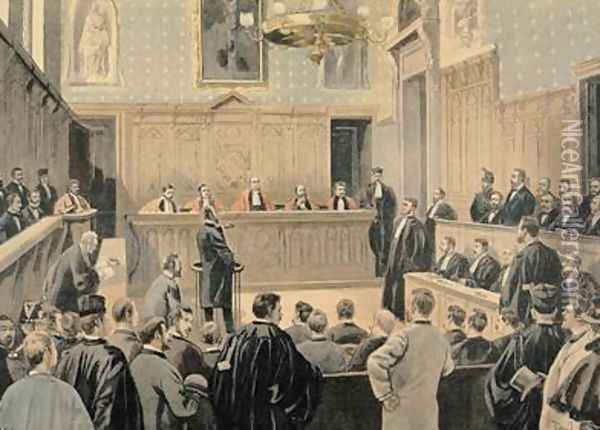 The Panama Trial from Le Petit Journal Oil Painting - Fortune Louis Meaulle