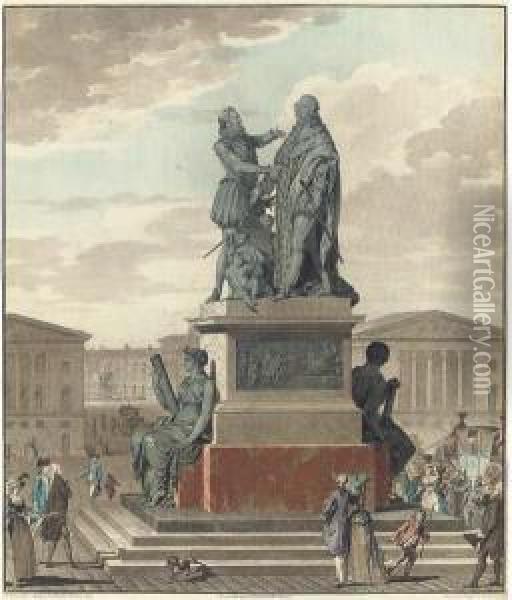 Projet D'un Monument A Eriger Pour Le Roi (portalis & Beraldiii, 49) Oil Painting - Jean-Francois Janinet