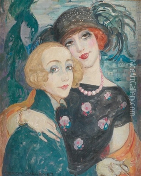 Les Deux Amies, Capri Oil Painting - Gerda Wegener