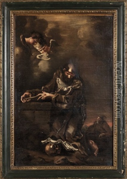 Frate In Adorazione Del Crocefisso Oil Painting - Alessandro Magnasco