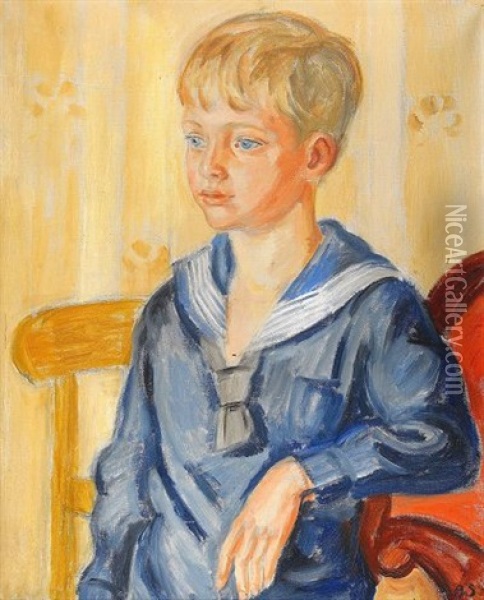 Pojke I Sjomanskostym Oil Painting - Birger Simonsson