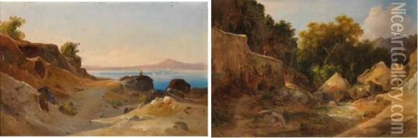 Veduta Di Napoli Oil Painting - Anthonie Sminck Pitloo