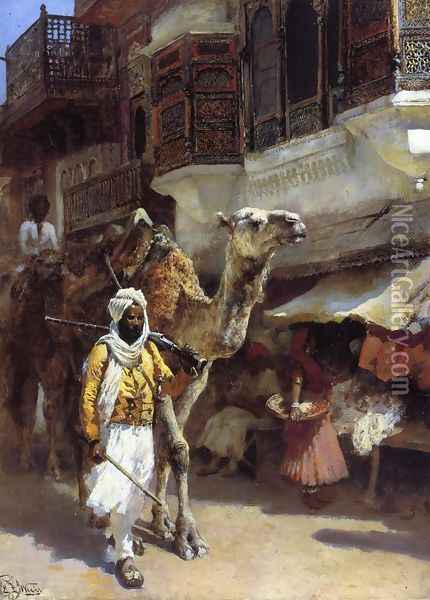 Man Leading A Camel Oil Painting - Edwin Lord Weeks