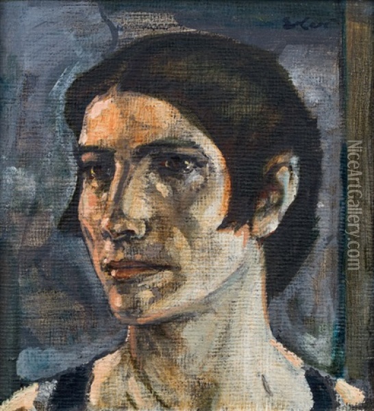 Frauenportrat Oil Painting - Fritz Erler