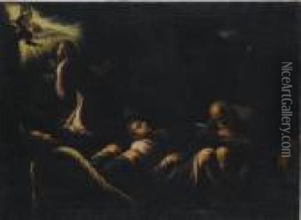 Cristo Nell'orto Oil Painting - Jacopo Bassano (Jacopo da Ponte)