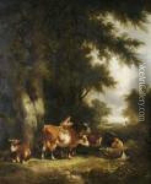 Pastoral Scene Oil Painting - Snr William Shayer