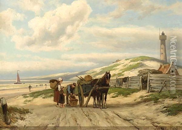 Returning Home Oil Painting - Johannes Hermann Barend Koekkoek