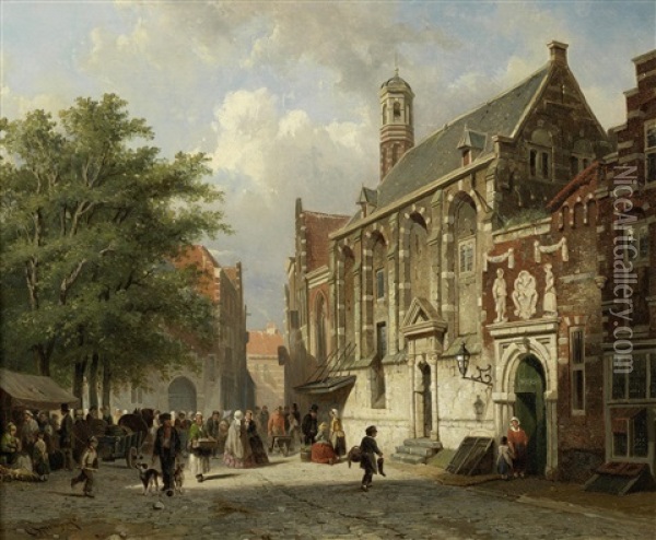 Going To The Orphanage Oil Painting - Adrianus Eversen