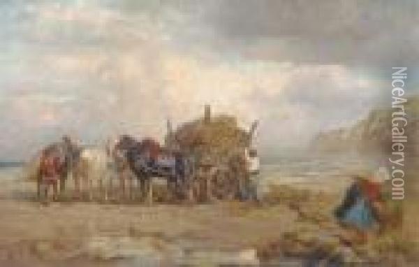 Loading Seaweed On The Beach Oil Painting - Rosa Bonheur