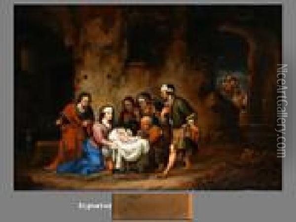 Die Geburt Christi Und Die Anbetung Oil Painting - Francois Verwilt