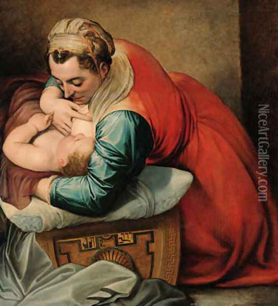 Moses being nursed by his mother Oil Painting - Frans, the elder Floris