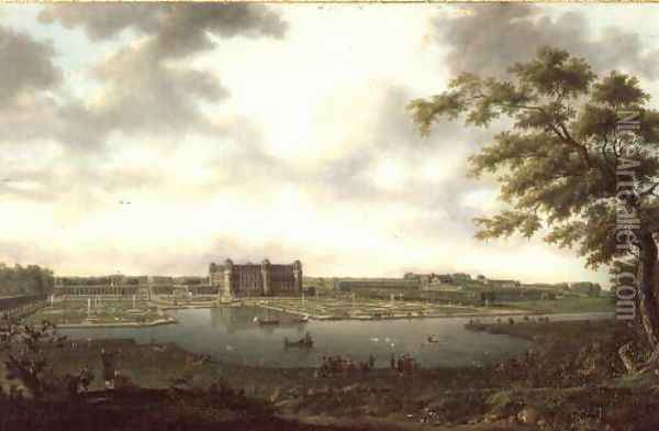 Chantilly in 1781, View from Vertugadin Oil Painting - Hendrik Frans de Cort