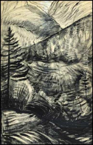 Grey Forest Oil Painting - Emily Carr