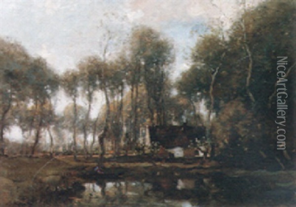 Boating By The Cabin Oil Painting - Henry Ward Ranger