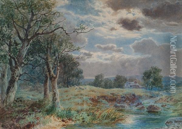 Moonlight On Hampstead Heath Oil Painting - Walker Stuart Lloyd