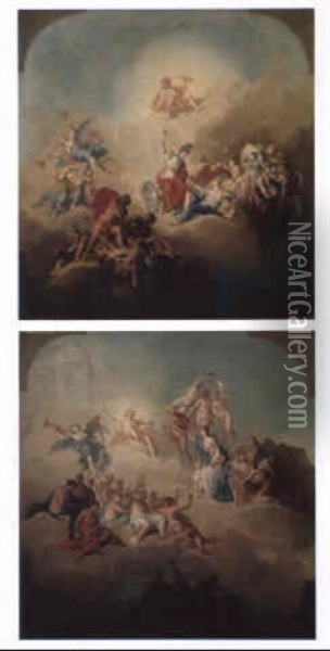 Allegories Of The Art Oil Painting - Domenico Corvi