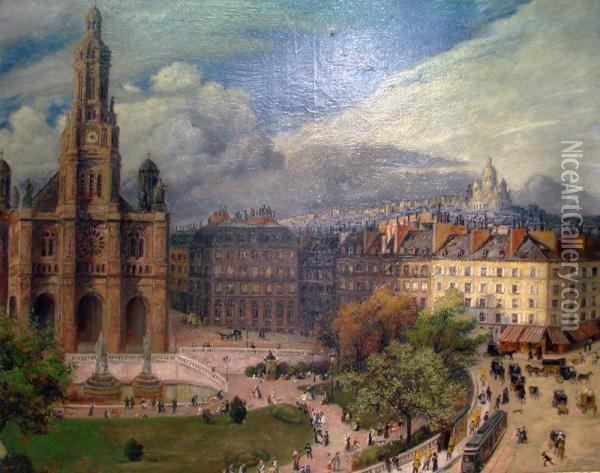 La Place De La Trinite Oil Painting - Emil Alder