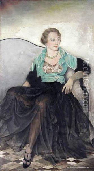 Portret Wladyslawy Reynelowej, 1931 R. Oil Painting - Jan Rudnicki