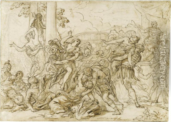 The Rape Of The Sabine Women Oil Painting - Anton Domenico Gabbiani