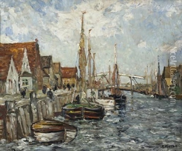 Fischerhaven An Der Ostsee Oil Painting - Ernst Kolbe