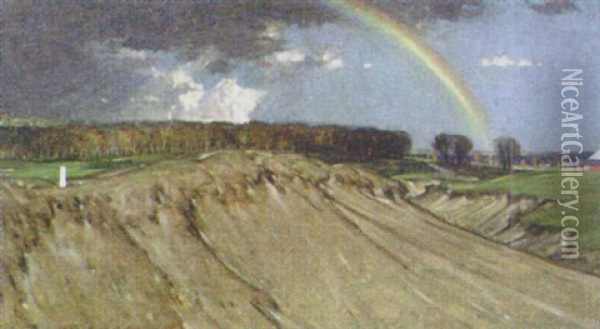 Gravel Pit And Rainbow Oil Painting - Charles John (Sir) Holmes