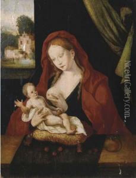 Madonna Con Bambino Oil Painting - Jan Mabuse