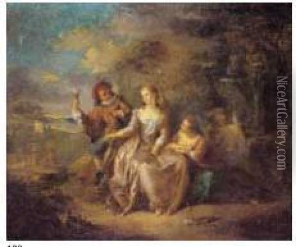 Festa Galante Oil Painting - Watteau, Jean Antoine