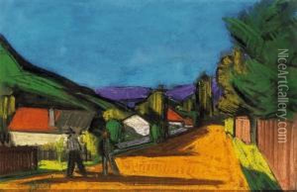 Village End Oil Painting - David Jandi