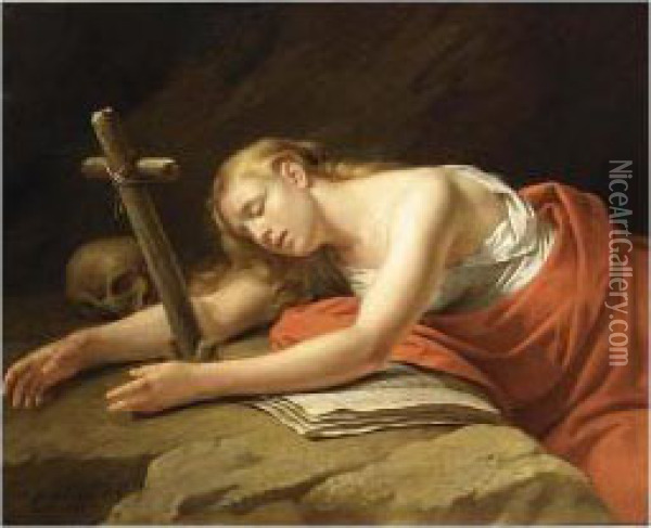 Mary Magdalene In Penitence Oil Painting - Ferdinand de Braekeleer