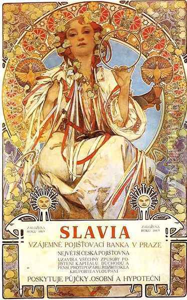 Slavia, 1896 Oil Painting - Alphonse Maria Mucha
