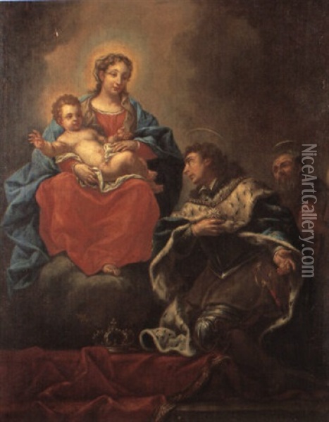 The Virgin And Child With St. Louis Ix Oil Painting - Daniel Gran