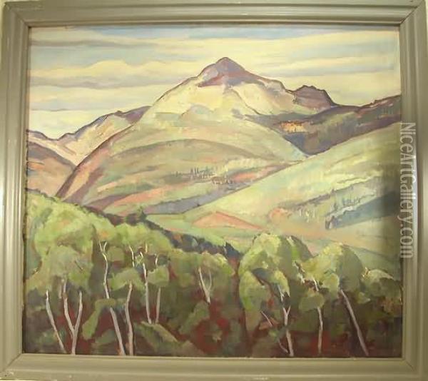 Mountain Landscape Oil Painting - Edgar Hewitt Nye