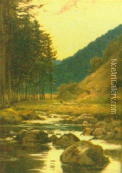 Highland Glen Oil Painting - John MacWhirter