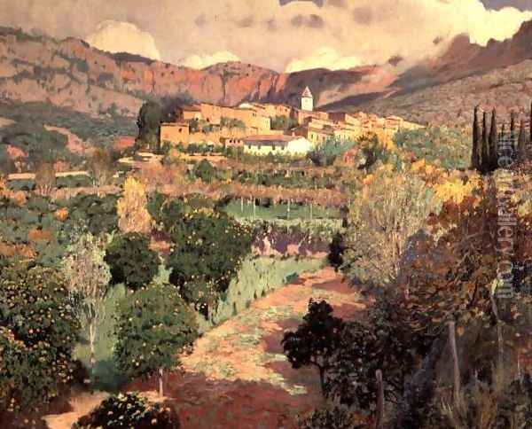 Soller, Majorca Oil Painting - Santiago Rusinol i Prats