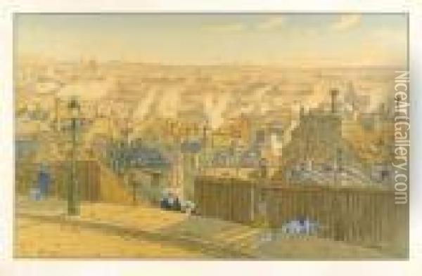 Paris Vu De Montmartre Oil Painting - Henry Parsons Riviere
