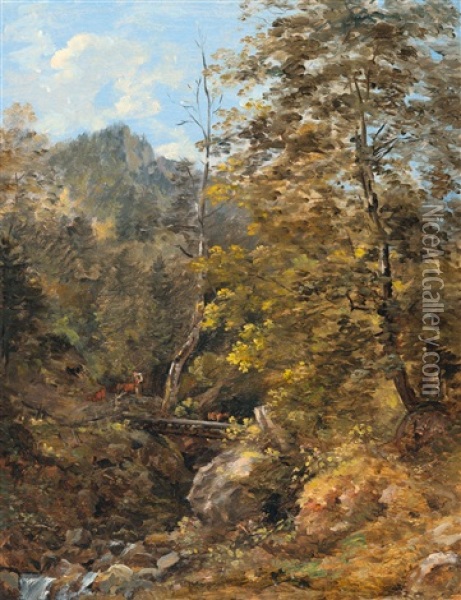 Wildbach Bei Ohlstadt Oil Painting - Georg Maximilian Johann Von Dillis