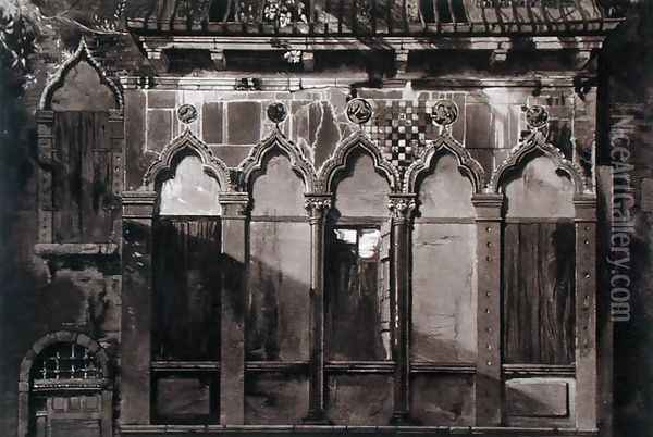 Arabian Windows, In Campo Santa Maria Mater Domini, from Examples of the Architecture of Venice by John Ruskin, aquatint by Thomas Lupton, 1851 Oil Painting - John Ruskin