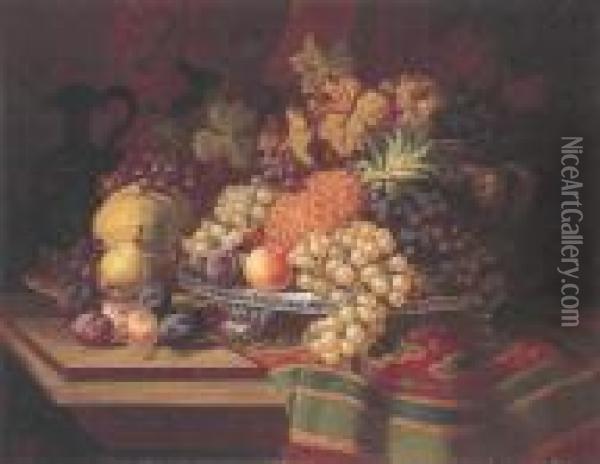 Still Life With Fruit Oil Painting - Charles Thomas Bale