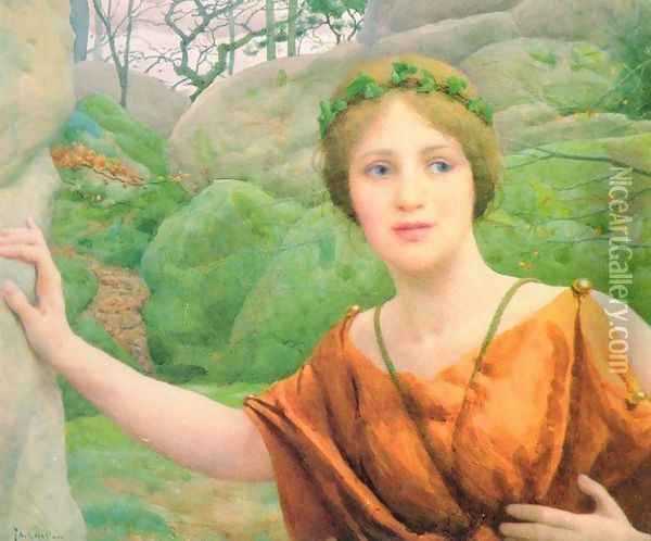 The Nymph - Now Again She Flies Aloof Oil Painting - Thomas Cooper Gotch