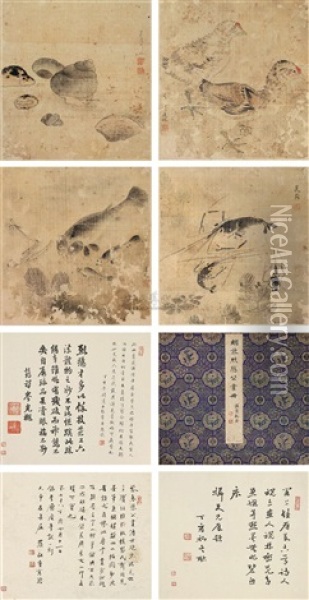 Fish And Shrimp (album W/4 Works) Oil Painting -  Li Suiqiu