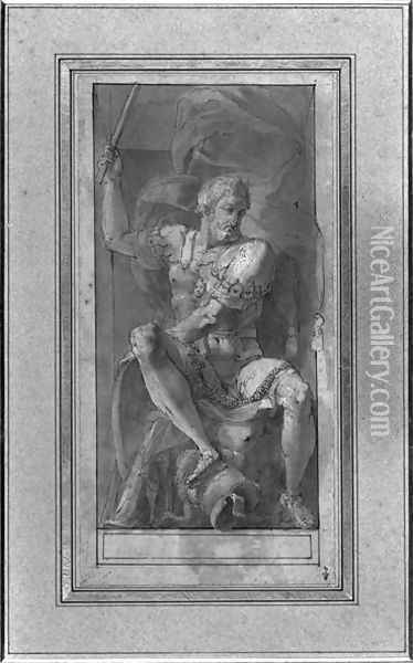 King Francois I 1494-1547 as Caesar Oil Painting - Francesco Primaticcio