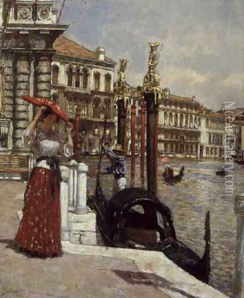 On the Grand Canal, Venice Oil Painting - James Charles
