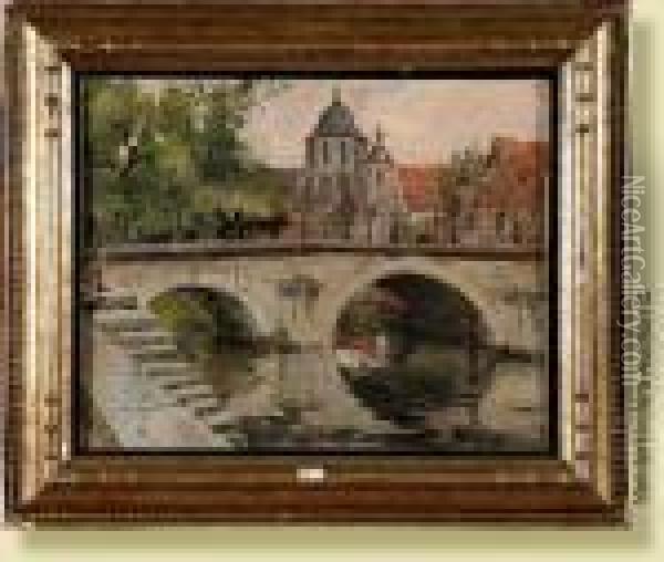 Canal A Malines Oil Painting - Victor Gilsoul