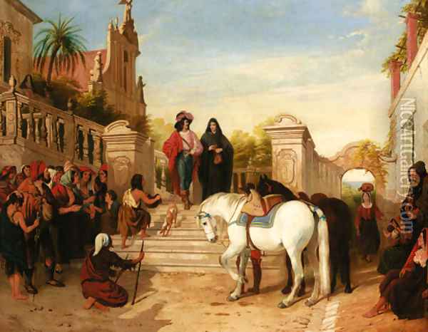 The Cavalier's Departure Oil Painting - Landseer, Sir Edwin