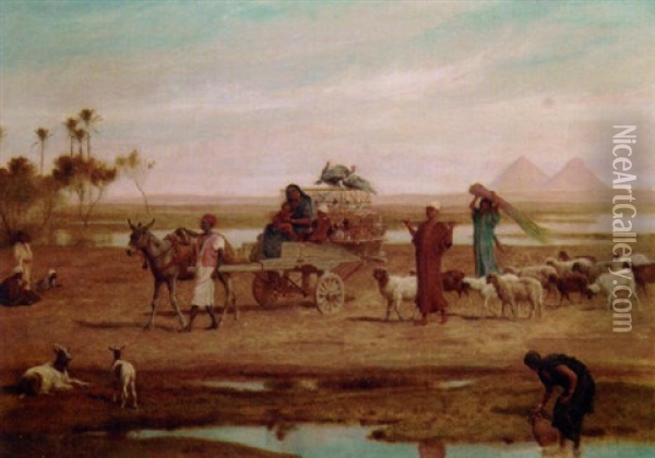 On The Road To Market Oil Painting - Frederick Goodall