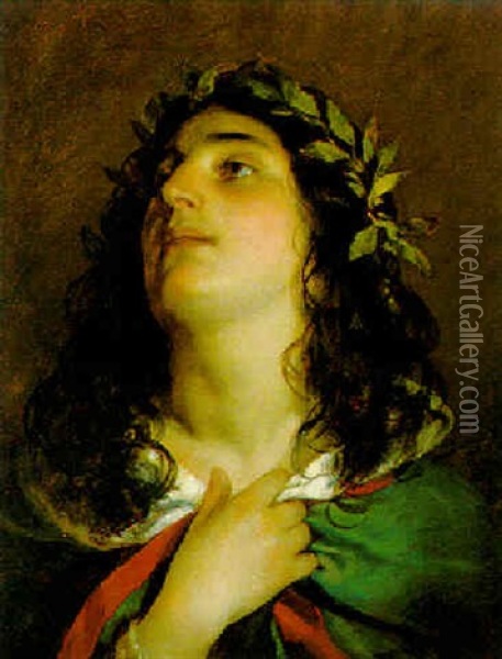 Nannerl Als Ophelia Oil Painting - Friedrich von Amerling