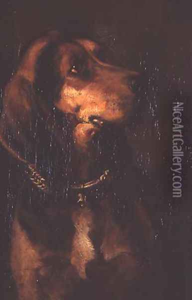 Dogs Head Oil Painting - William Simson