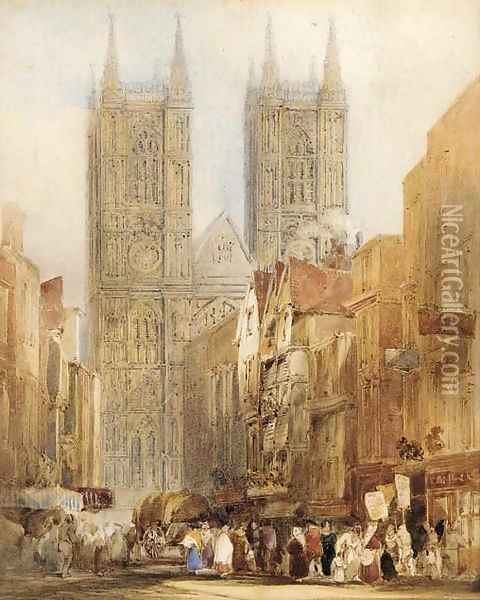 Westminster Abbey from Tothill street Oil Painting - George Howse